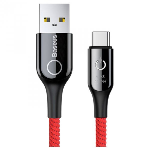 Кабель Baseus C-Shaped Intelligent Power-Off Cable USB For Type-C 3A 1M CATCD-09 (Red) 