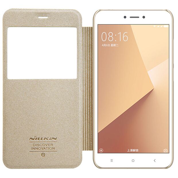 Чехол для Xiaomi Redmi Note 5A Nillkin Sparkle Leather Case (Gold/Золотой) - 3