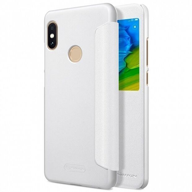 Чехол для Xiaomi Redmi Note 5 Pro Nillkin Sparkle Leather Case (White/Белый) 