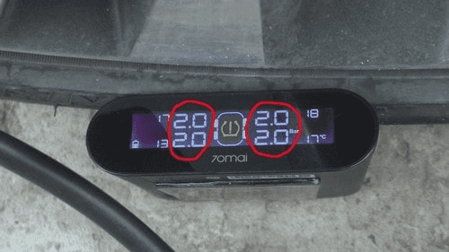 Пример работы центрального блока 70Mai Tire Pressure Monitor Sensor