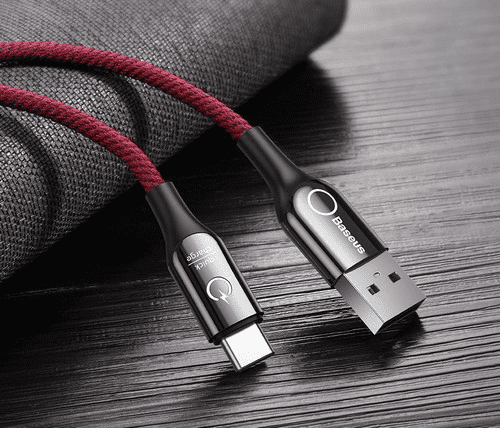 Внешний вид кабеля Xiaomi Baseus C-Shaped Intelligent Power-Off Cable USB For Type-C 3A 1m CATCD-09