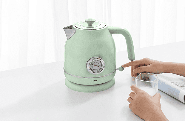 Чайник с датчиком температуры Qcooker Retro Electric Kettle 1.7L (Green/Зеленый) - 2